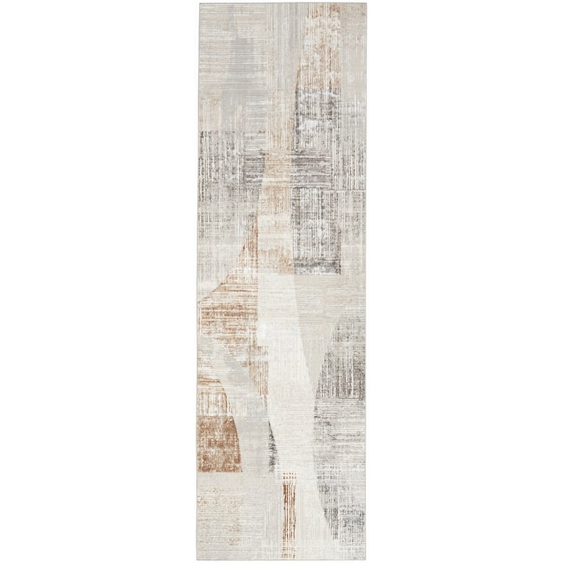Nourison Home Iliana Indoor only Grey Abstract Area Rug - 5' 3" x 7' 3" - Grey