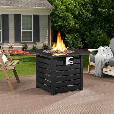 40000 BTU Outdoor Square Metal Propane Gas Fire Pit Table
