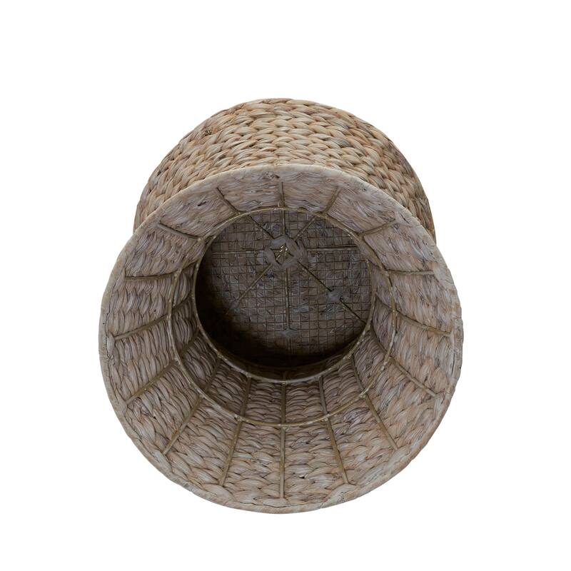 Household Essentials Handwoven Wicker Stool with Hourglass Shape
