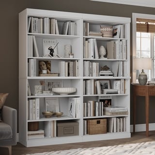 Palace Imports 100% Solid Wood Tall Open 12-Shelf Bookcase, 64" W x 71.5" H