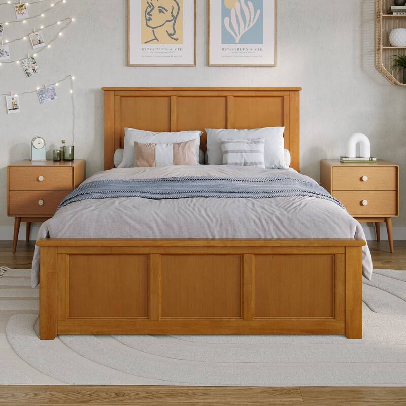 AFI Madison Full Size Platform Bed with Matching Footboard & Full Trundle