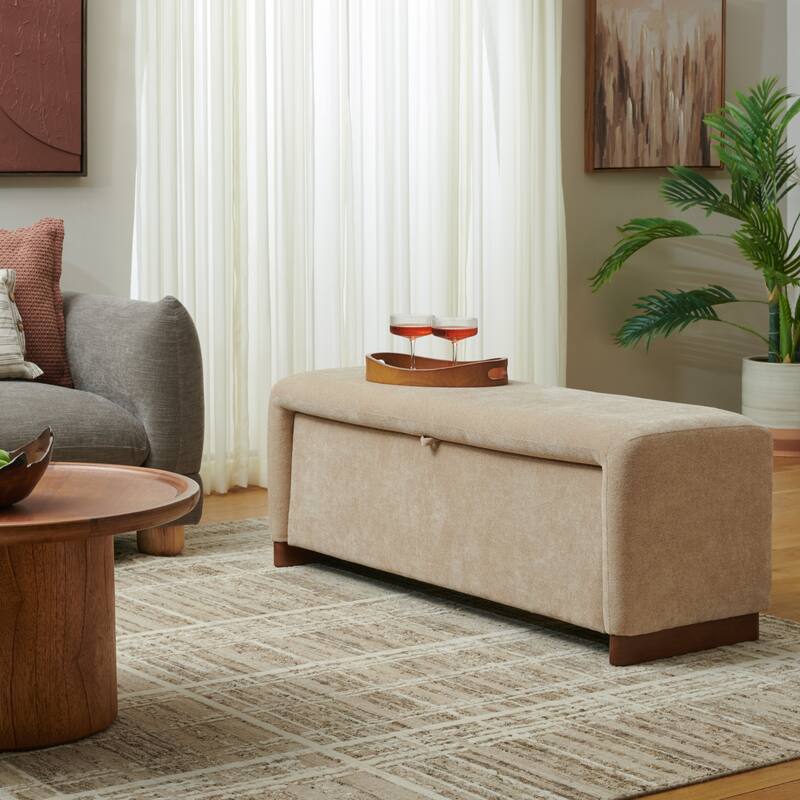 SAFAVIEH HOME Kowal Storage Bench - 51"W x 17"D x 19"H