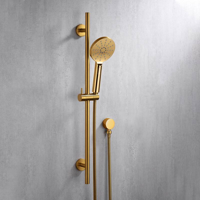 Luxier SB01-30 30 in. Adjustable Slide Bar for Handheld Showerheads - Brushed Gold