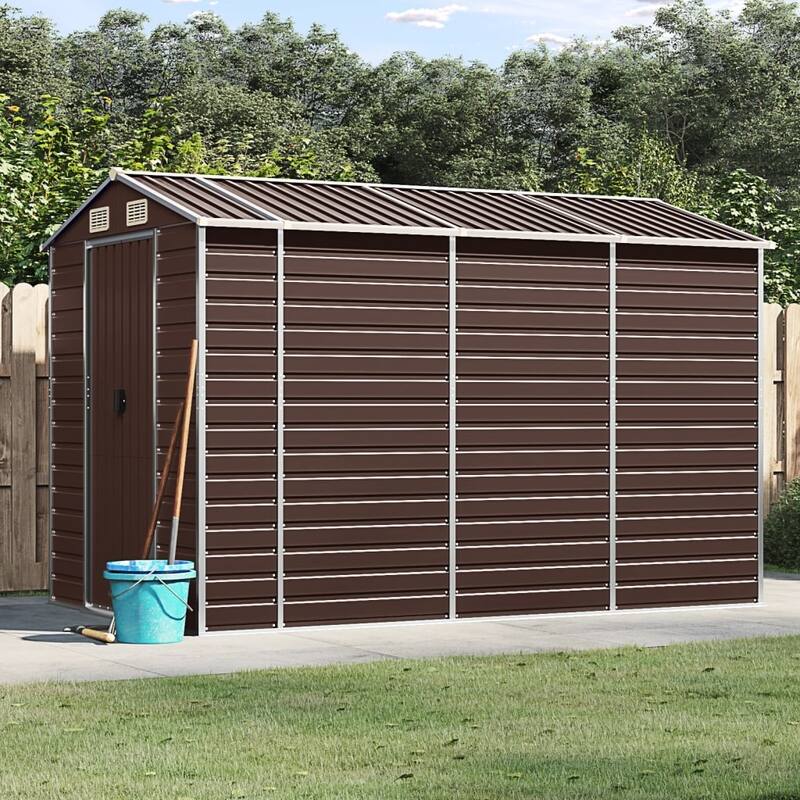 vidaXL Garden Shed Metal Outdoor Storage Shed Anthracite Galvanized Steel