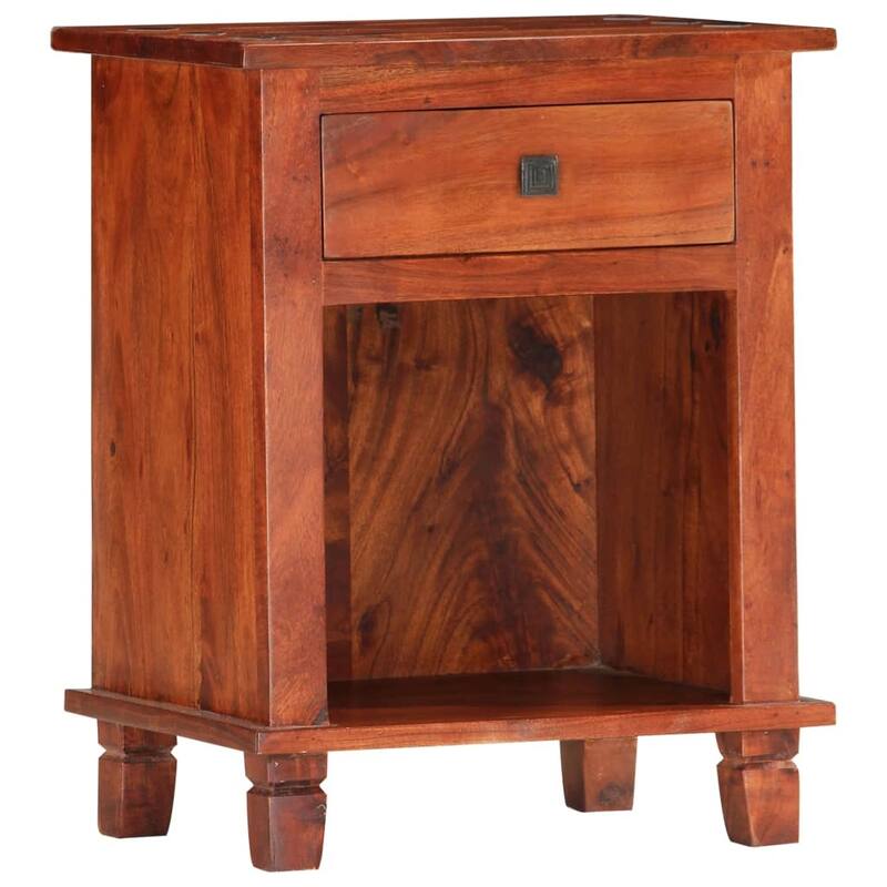 vidaXL Bedside Cabinet 15.7x11.8x19.7" Solid Acacia Wood - 15.7 x 11.8 x 19.7"