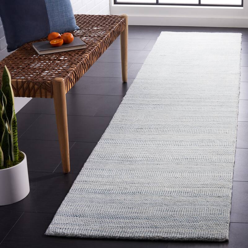 SAFAVIEH Handmade Mirage Shruti Modern Rug - 2'3" x 9' Runner - Light Grey/Ivory
