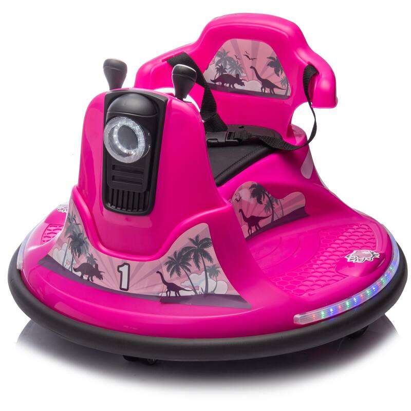 12V Kids Ride On Bumper car W/Parents control,Rotate 360 degrees,Two-handed switch for direction control For kids of 2-5