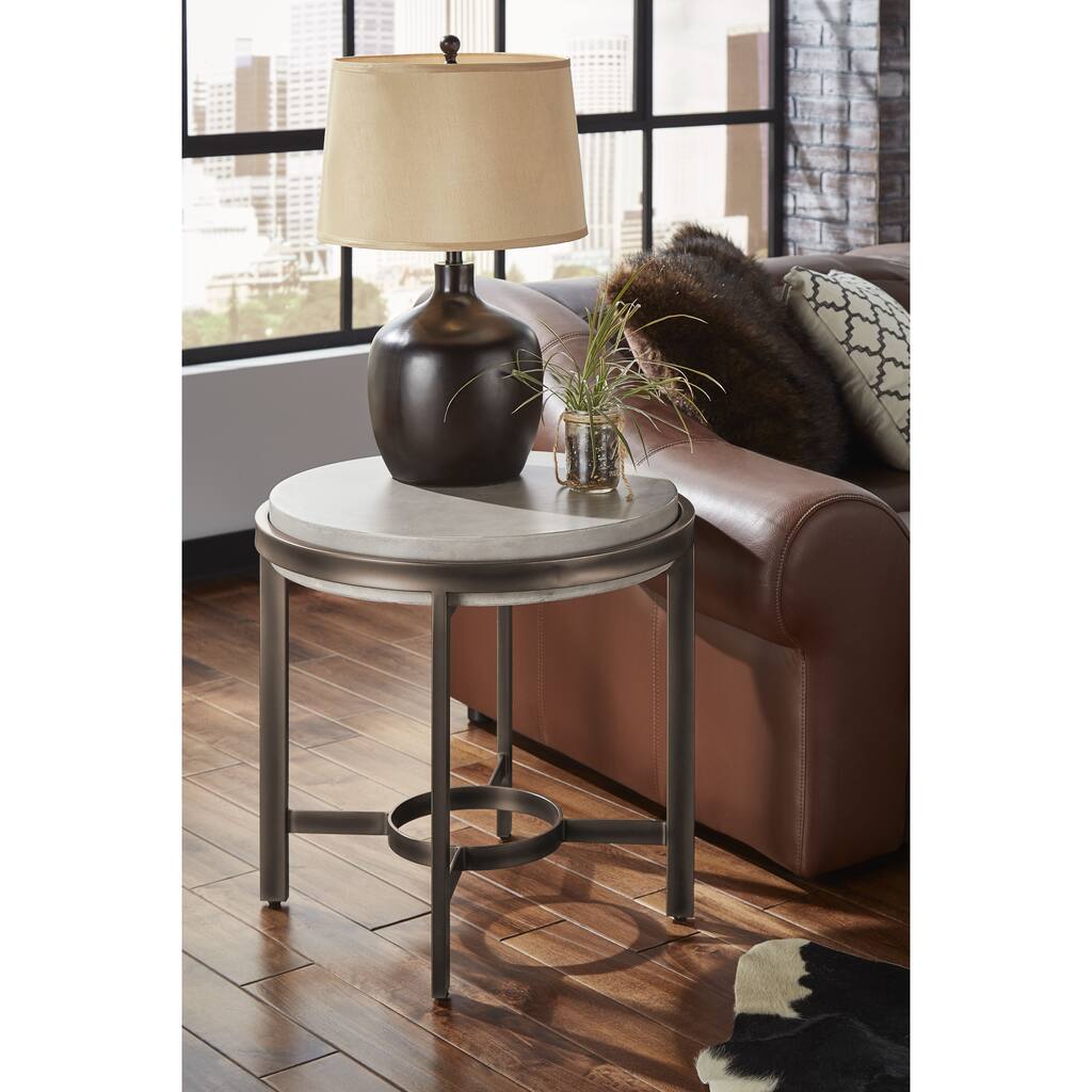 Barcelona Round Concrete End Table