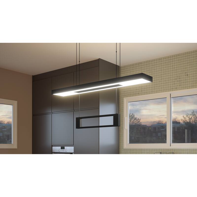 Sylvanus Integrated LED Matte Black Island Light - Matte Black