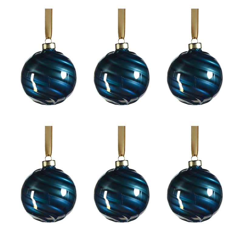 Pearl Luster 3.25" Glass Ball Ornaments, Set of 6