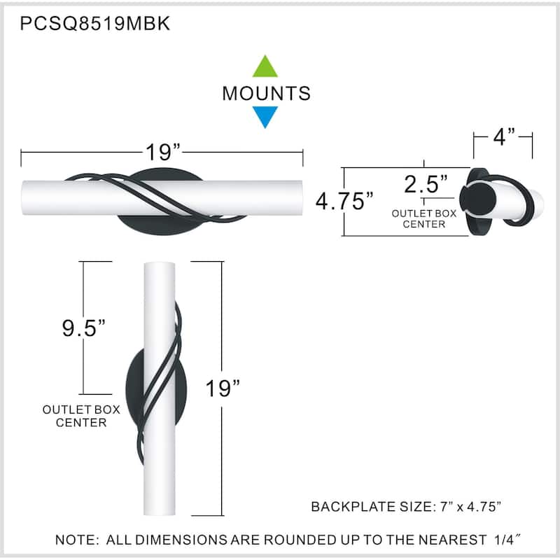 James Allan Crook 19" Wide ADA LED Bath Bar