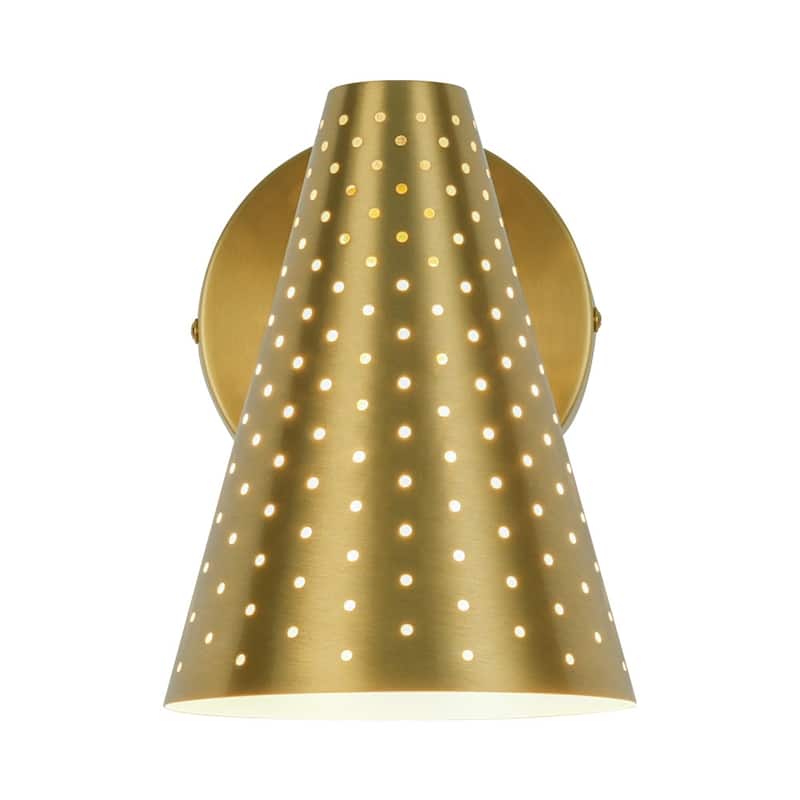 Contemporary Gleaming Single Iron Cone Vanity Bathroom Wall Lamp