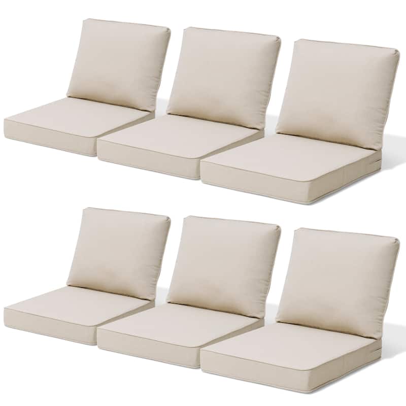 27.6 x 24.4 in Outdoor Indoor Patio Seat Cushions Set - 6PC - PUTTY