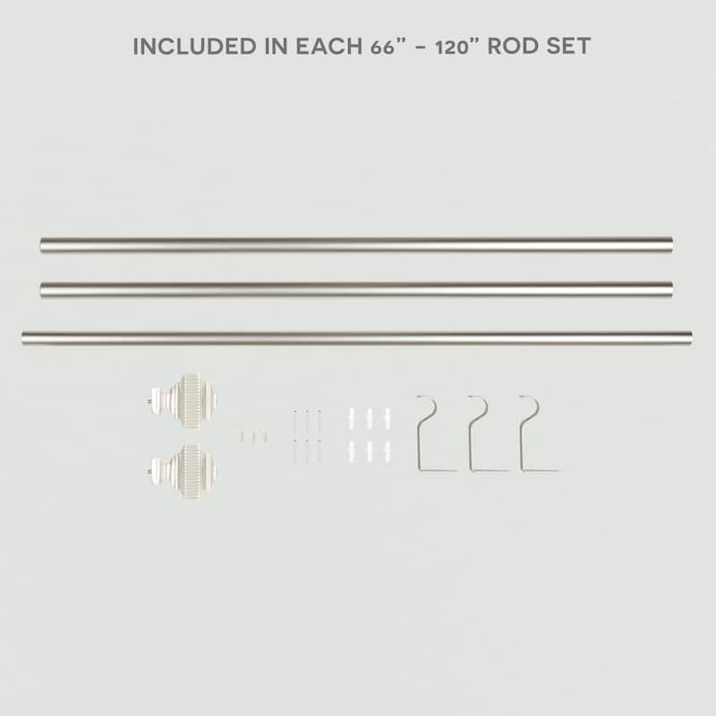 ATI Home Rockwell 1" Adjustable Window Curtain Rod and Finial Set