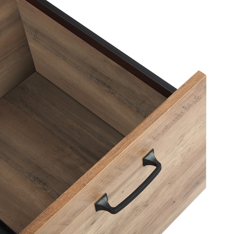 Oxford 59" Rustic Oak Wooden Farmhouse Executive Desk