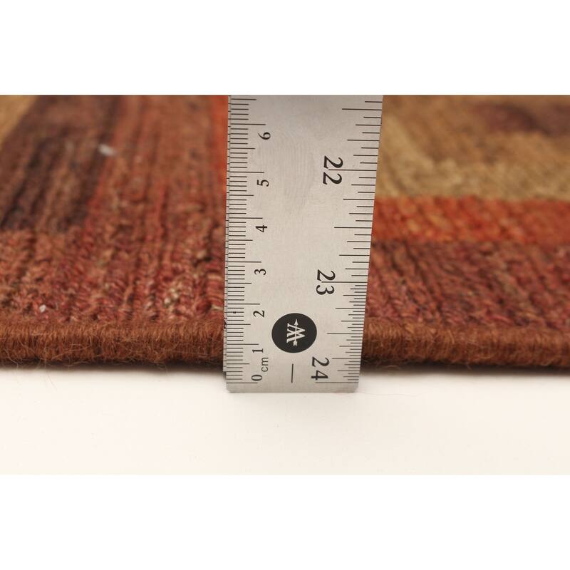 ECARPETGALLERY Flat-Weave Natural Burgundy Wool Tapestry Kilim - 2'7 x 7'10