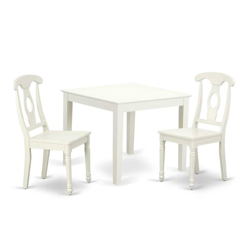 36 Inch Square Table Set - Wooden Dining Table with 2 Chairs - Compact Bistro Set for Small Spaces