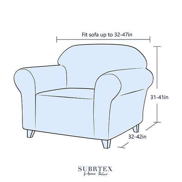 dimension image slide 2 of 2, Subrtex Stretch Armchair Slipcover 1 Piece Spandex Furniture Protector