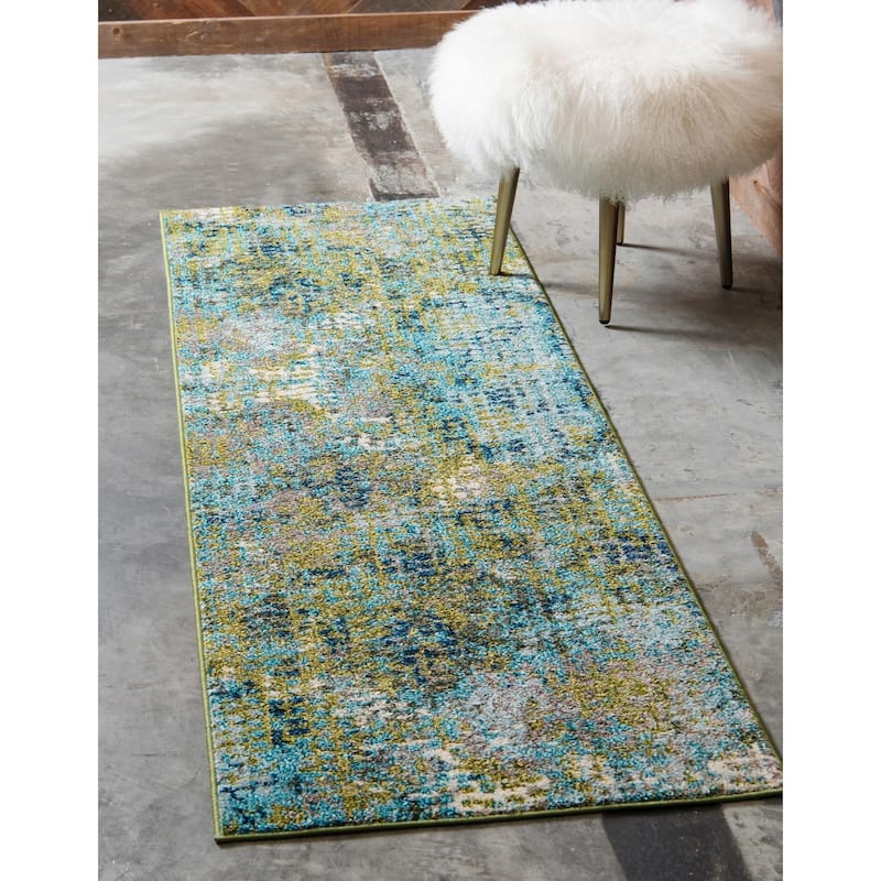Contemporary Visby Collection Area Rug - Blue Green - 2'2"x6'7"