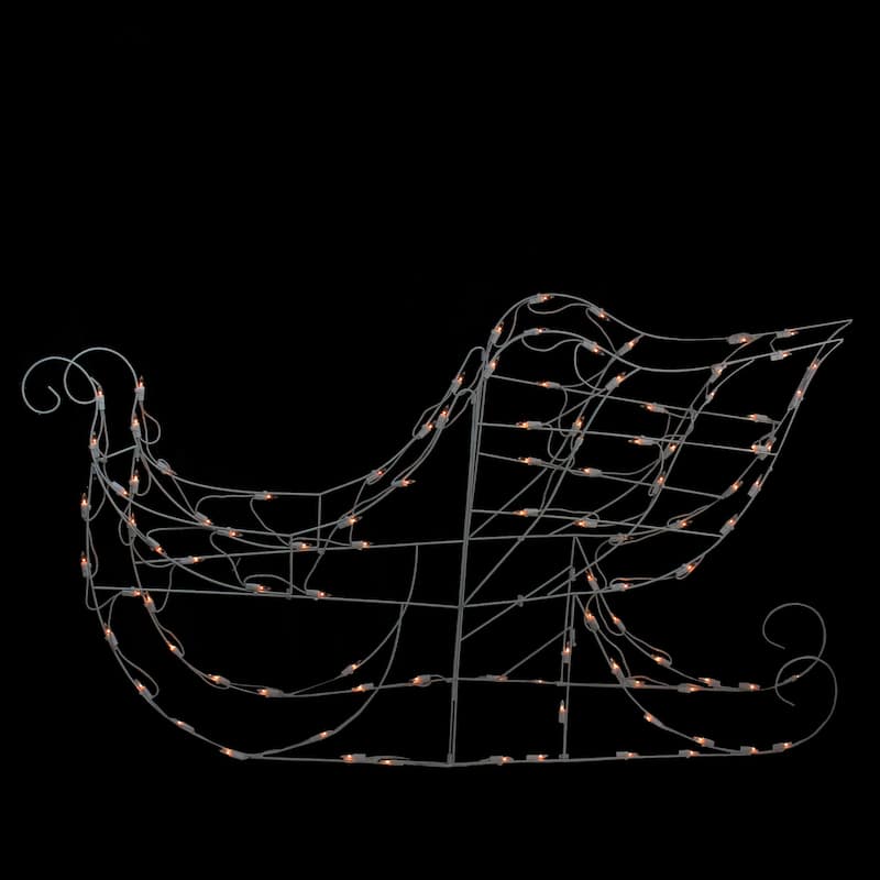 42" Lighted White Sleigh Christmas Outdoor Decor - Clear Lights