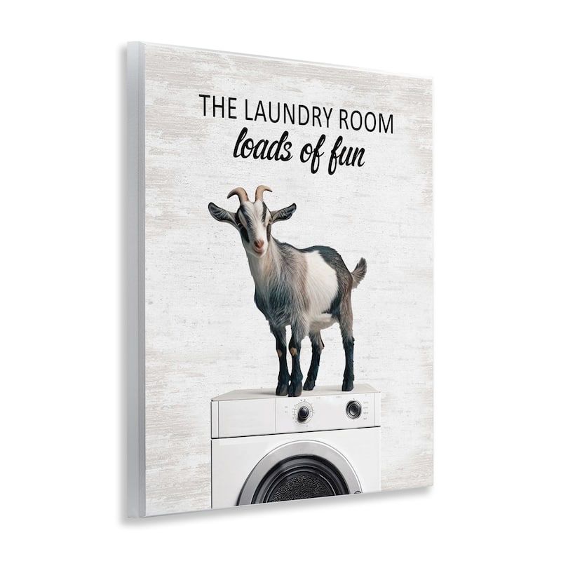 Stupell Loads of Fun Laundry Goat Wall Plaque Art Design By Lettered and Lined