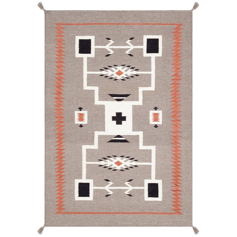 Pasargad Home Tuscany Reversible Wool Mocha Area Rug - 4' 1'' X 5'11'' - 4' 1'' X 5'11'' - Mocha
