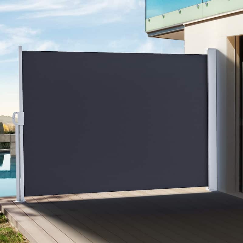 9.8' W Durable Side Retractable Awning for Outdoor Spaces - 5.9' x 9.8' - Grey
