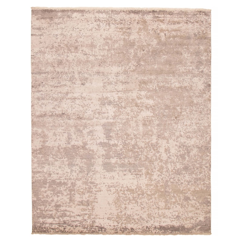 ECARPETGALLERY Hand-knotted Alma Light Grey Silk Rug - 8'0 x 10'0 - Light Grey - 8'0 x 10'0