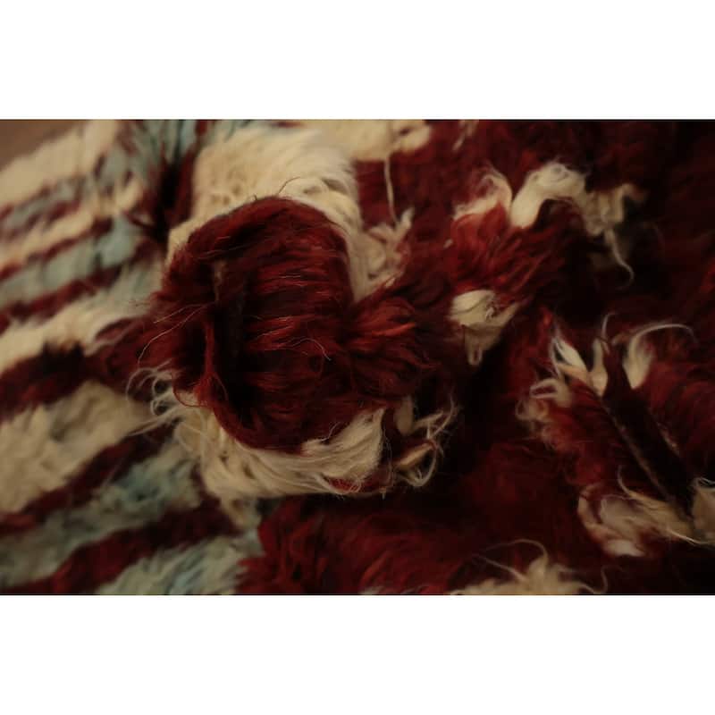 Hand Knotted Oriental 100% Wool Carpet Modern Tribal Beige & Ivories Moroccan Area Rug - 9' 2'' X 6' 0''