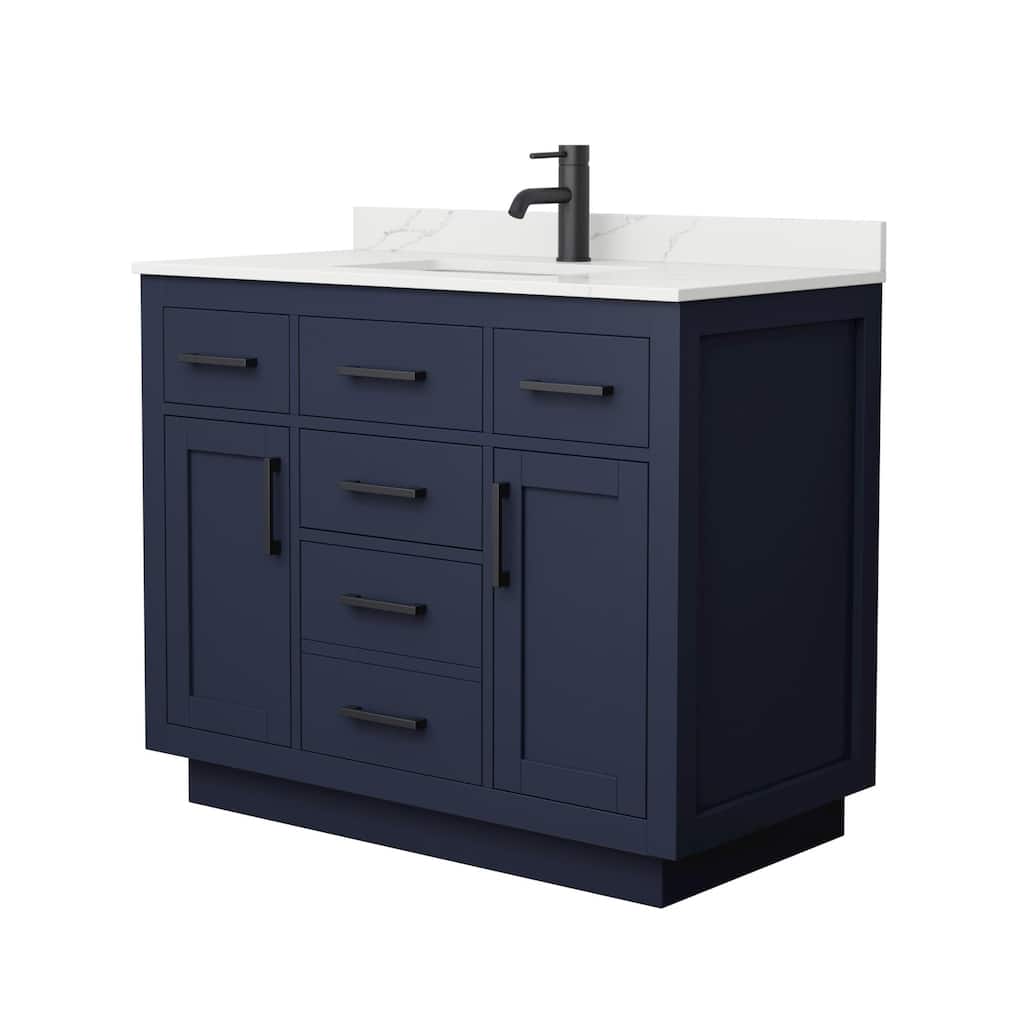 Beckett TK 42-inch Single Vanity, Single Hole Quartz Top