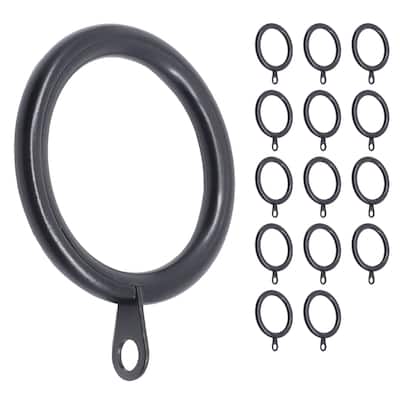 Meriville 1.5-Inch Inner Diameter Metal Curtain Rings with Eyelets and inserts