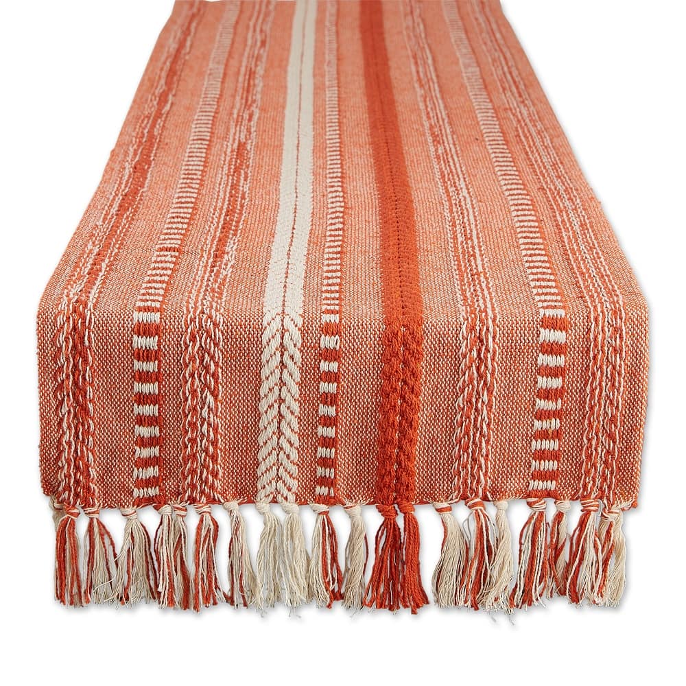 DII Black Braided Stripe Table Runner