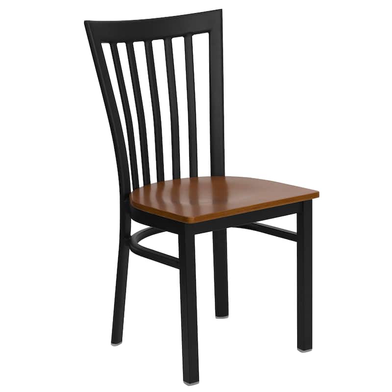 2 Pack School House Back Metal Restaurant Chair - 17.25"W x 18.75"D x 34.75"H - 17.25"W x 18.75"D x 34.75"H