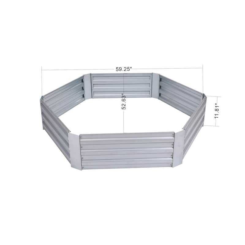 Galvanized Steel Hexagon Raised Garden Bed Planter