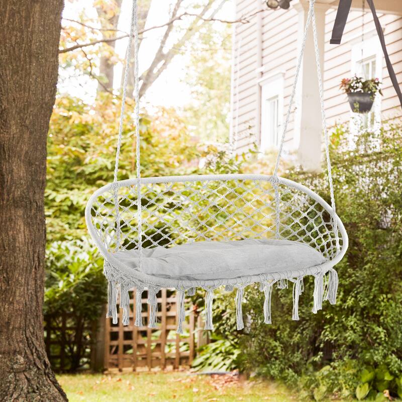 Steel Frame 2-Person Macrame Chair