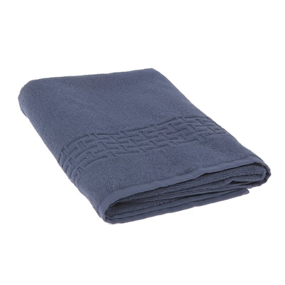 Basketweave Bath Towel (27 X 50) (Navy Blue) - Set of 2