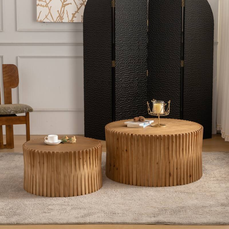 Cylindrical Nesting Coffee Table Set