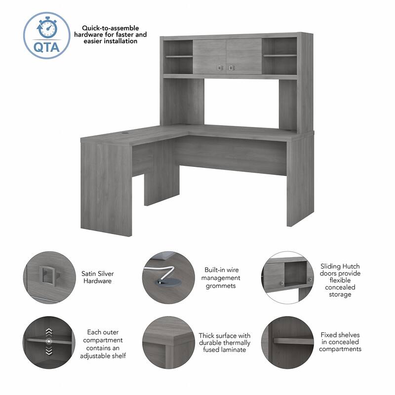 Echo L Shaped Desk with Hutch by Bush Business Furniture