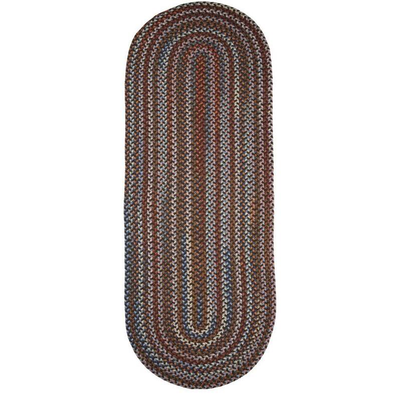 Rhody Rug Augusta Space-dye Wool Braided Rug - Walnut - 2' x 6' Runner