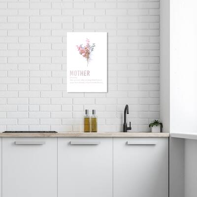 Wynwood Studio Prints Typography and Quotes Mother Definition White and Modern & Contemporary Wall Art Canvas Print