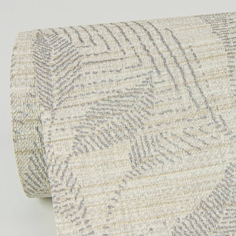 A-Street Prints Lei Silver Leaf Wallpaper