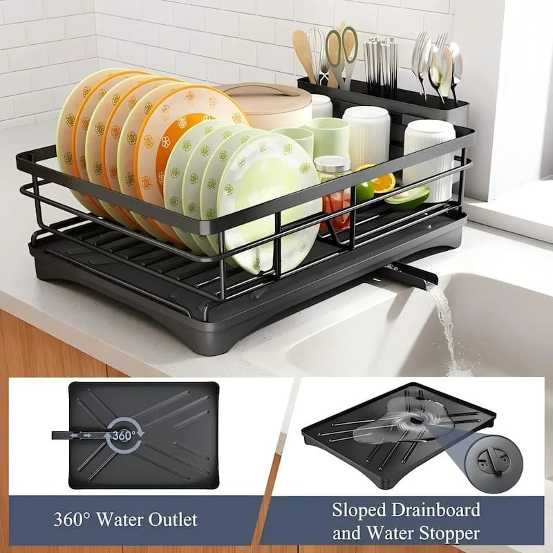 Stainless Steel Dish Rack for Sink, Dish Drying Rack with Drainboard