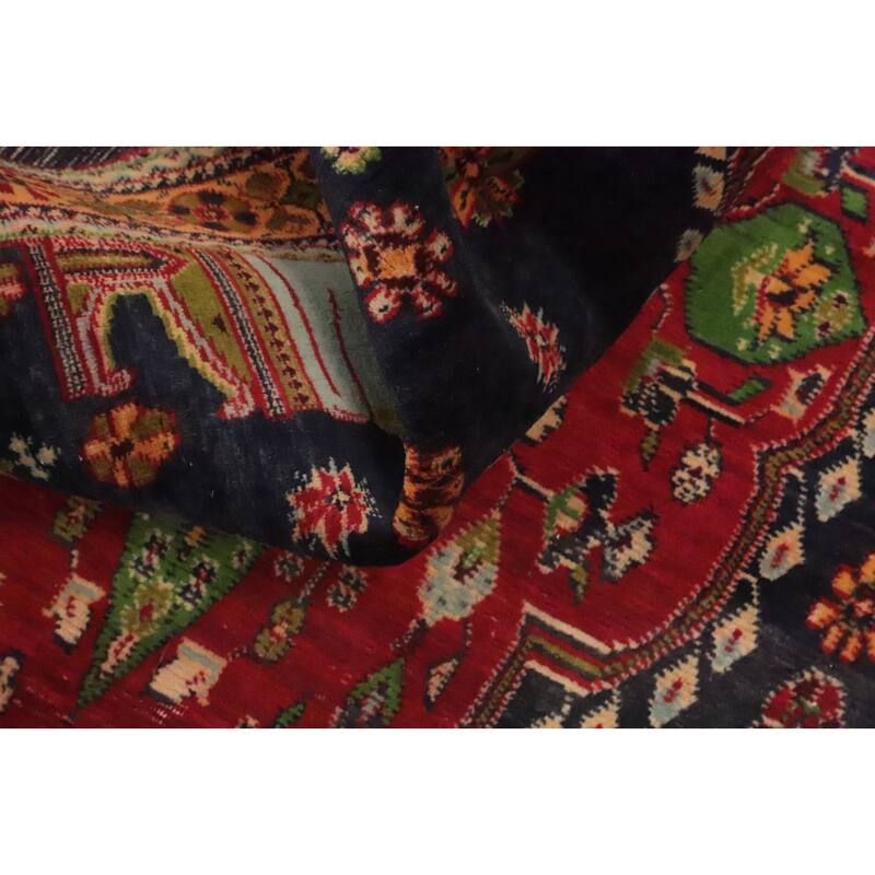 Hand Knotted Oriental 100% Wool Carpet Traditional Tribal Navy Blue & Blues Kashkoli Area Rug - 4' 8'' X 4' 5''