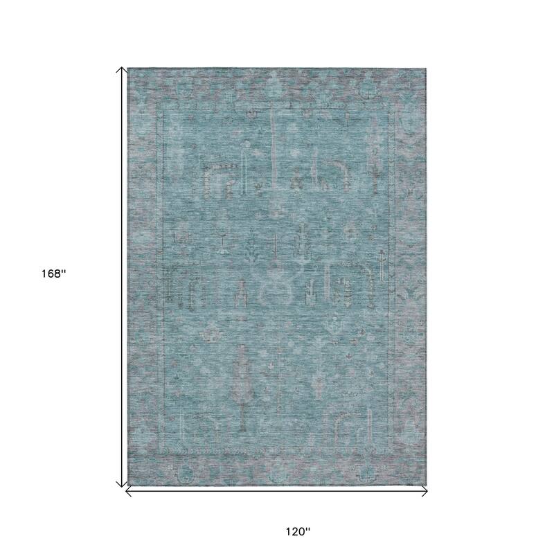 HomeRoots Oriental Traditional Rectangle Outdoor Rug