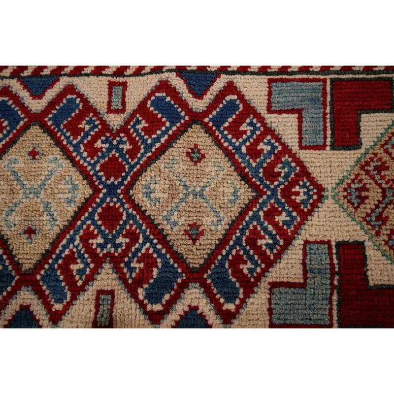 Oriental Multi-Color Kazak Area Rug Handmade Wool Carpet - 3'11" x 6'0"