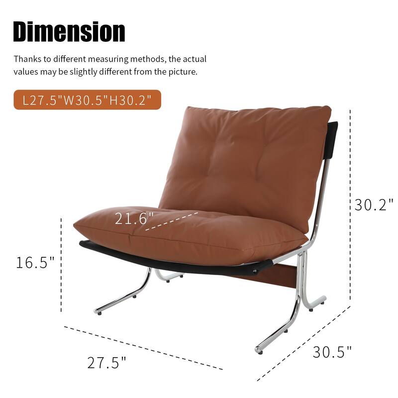 Faux Leather Chair with High Back