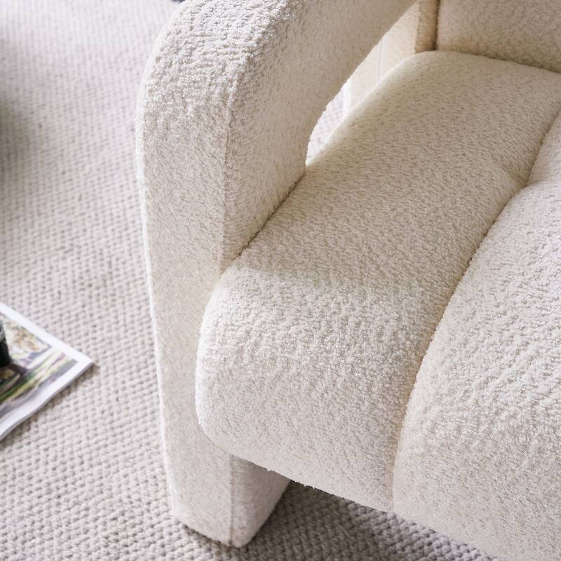 Beige 31.1" Accent Chair with High-Density Foam