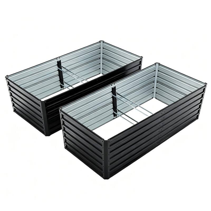 GDFStudio - Olivia Outdoor Galvanized Steel Raised Garden Bed Planter Box