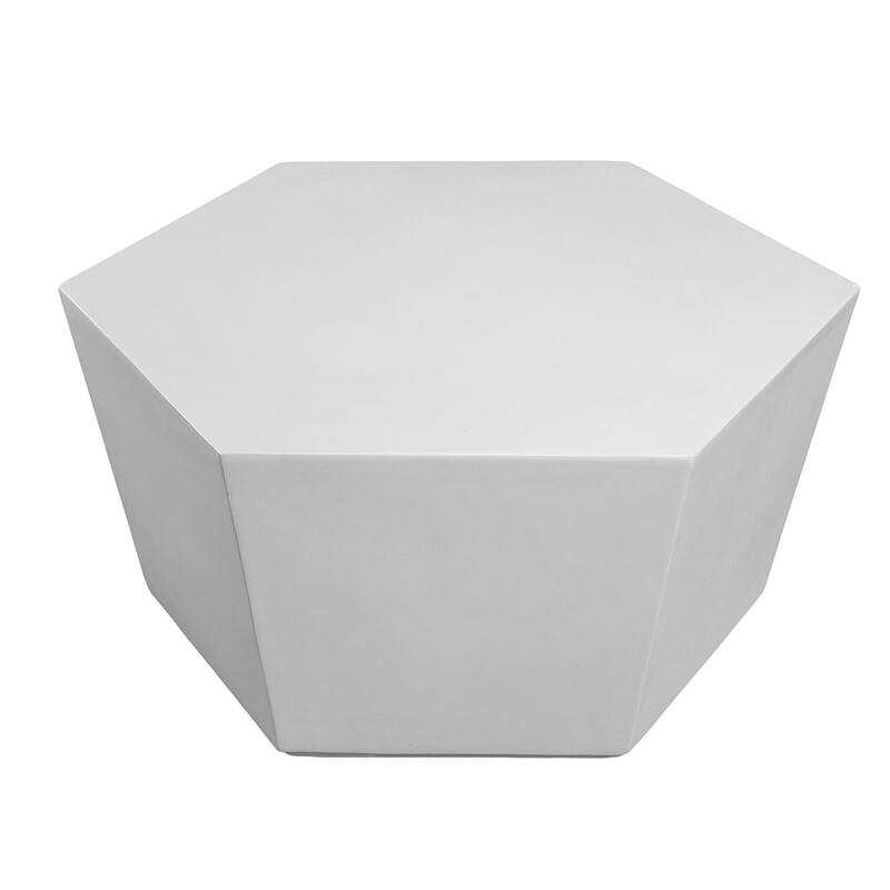 UPHA 28-inch Outdoor Patio Hexagon Magnesium Oxide Furniture Coffee Table