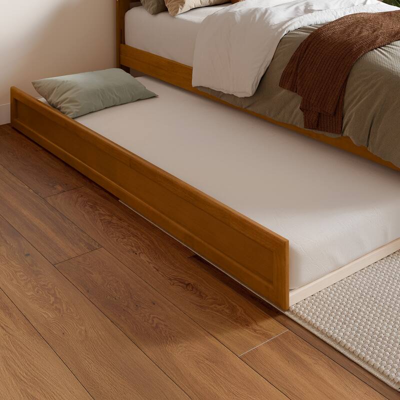 Everett Platform Bed with Panel Footboard and Twin XL Trundle